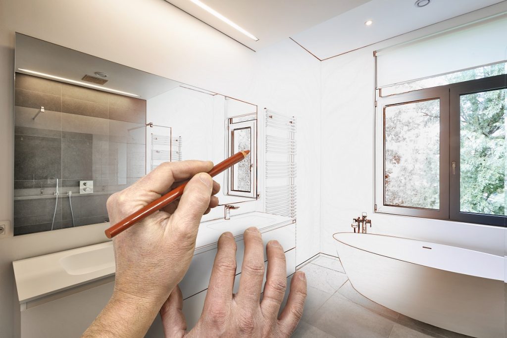 Drawing bathroom renovation concept
