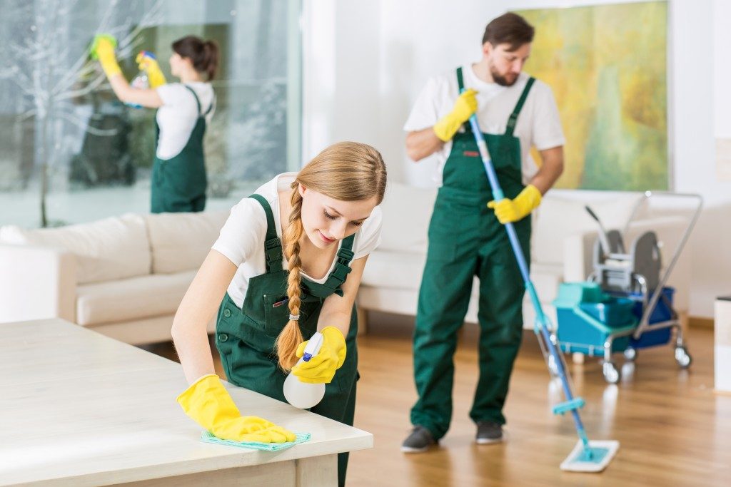 cleaning services cleaning the house