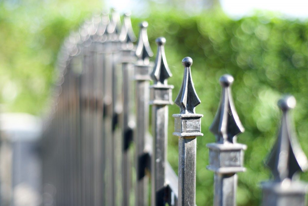 Metal fence close up