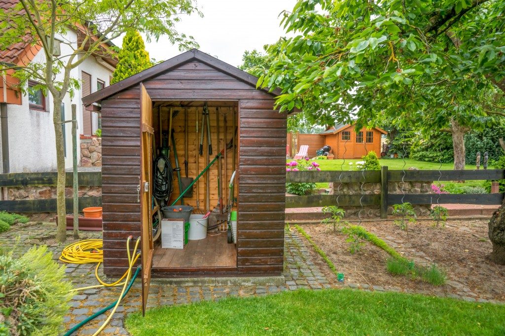 Garden Shed with Tools
