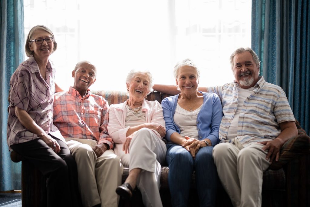 retirees sitting on a couch