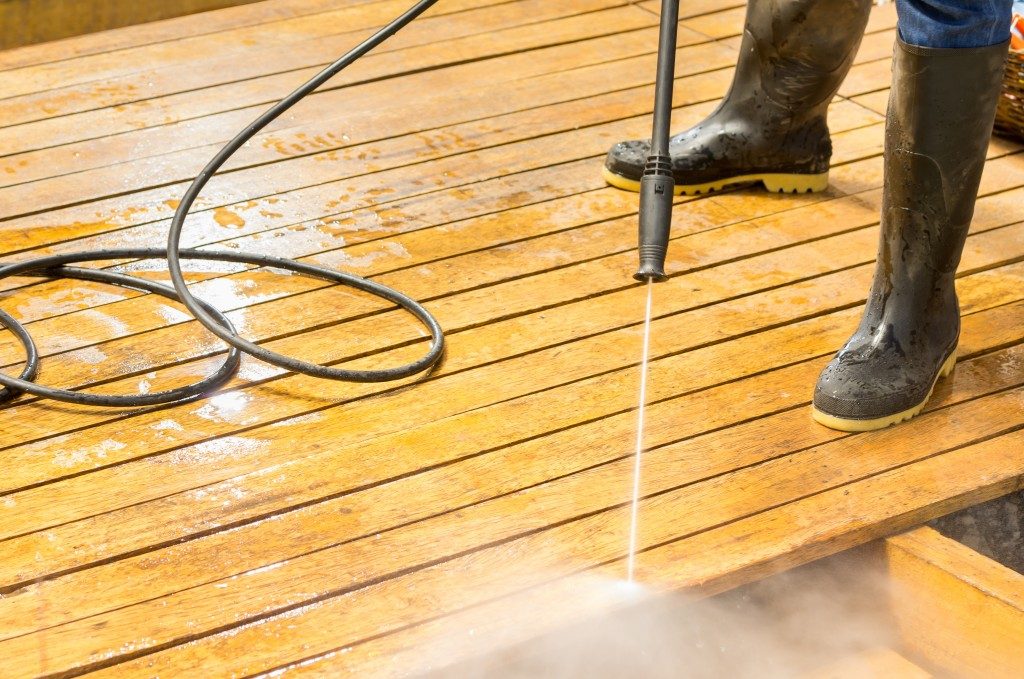 washing the deck