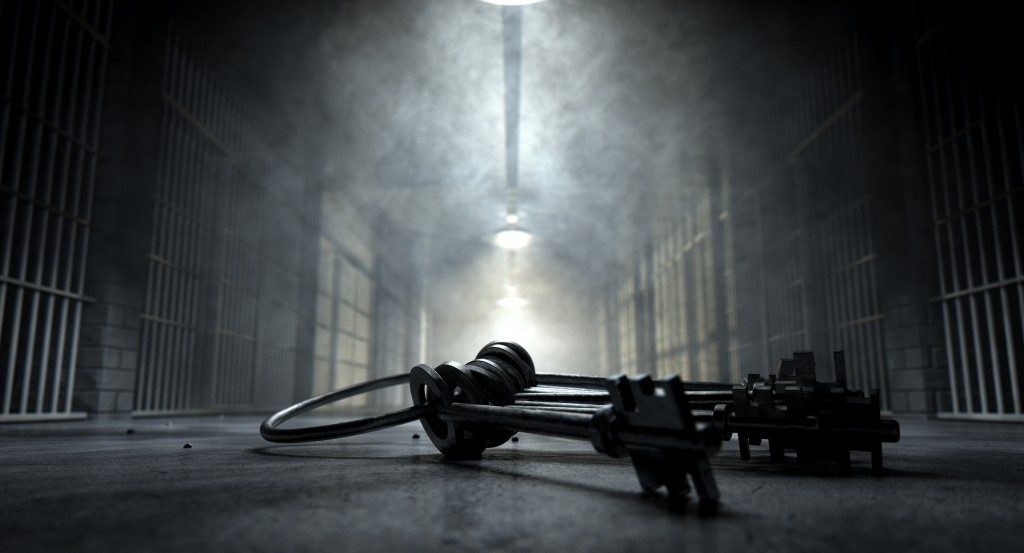 keys on the floor at a creepy jail
