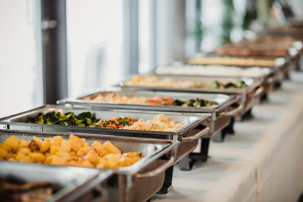 Catering buffet table spread