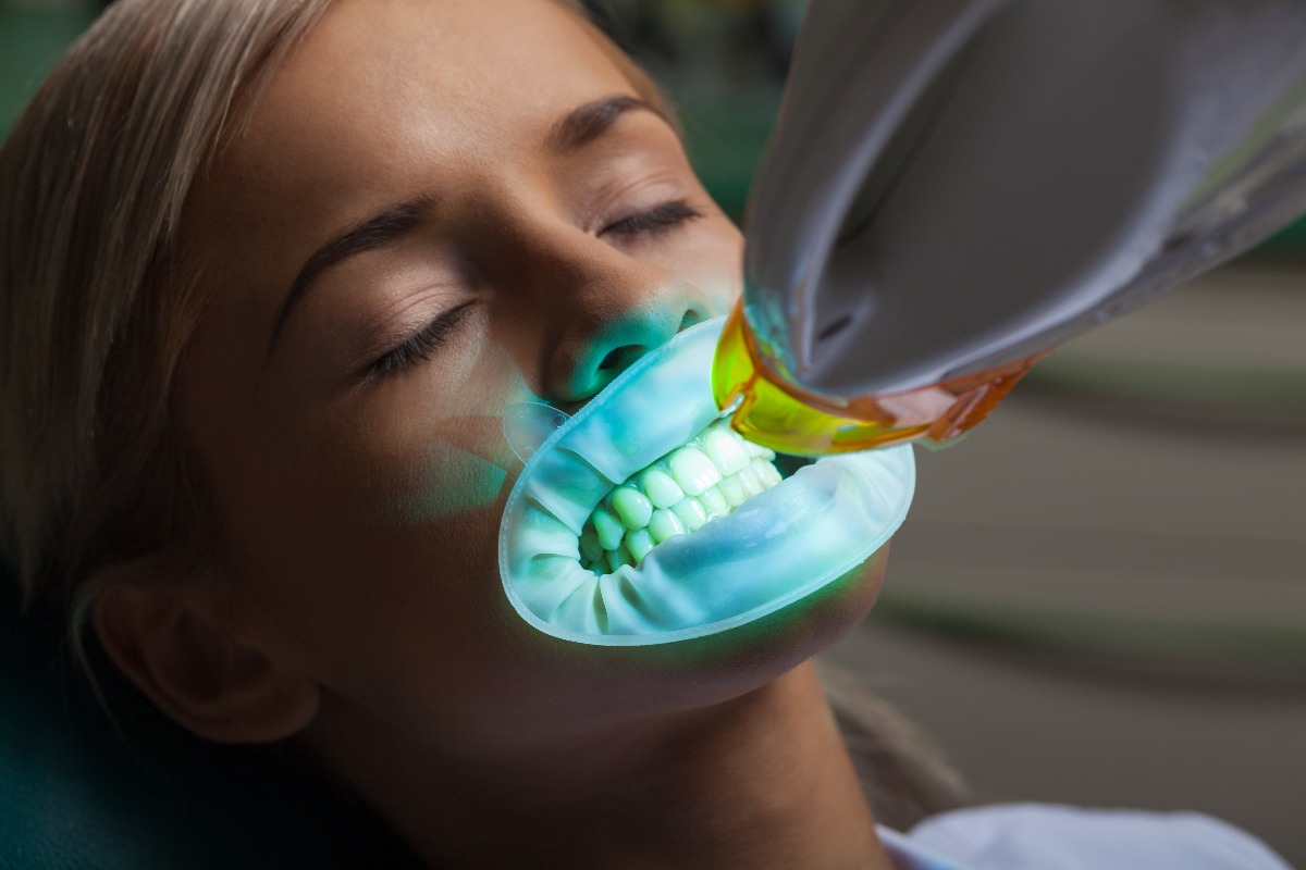 woman getting her teeth treated