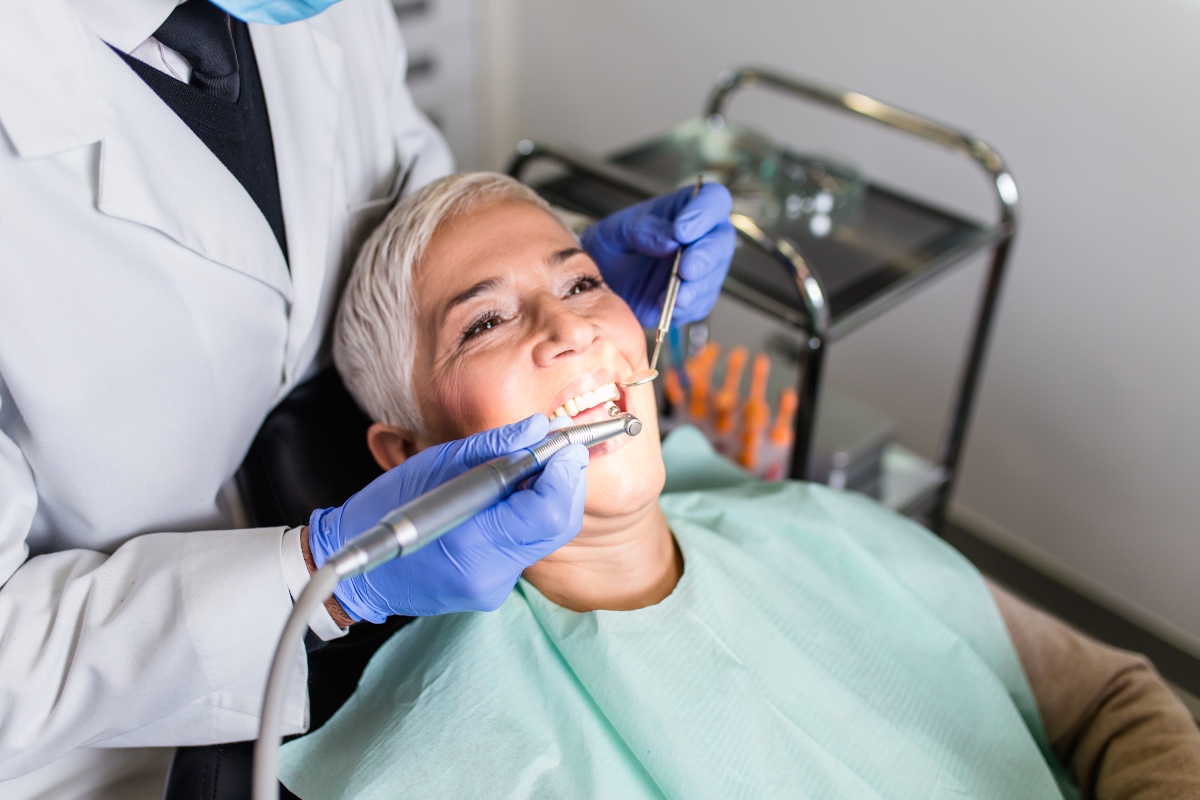 woman receiving dental treatment